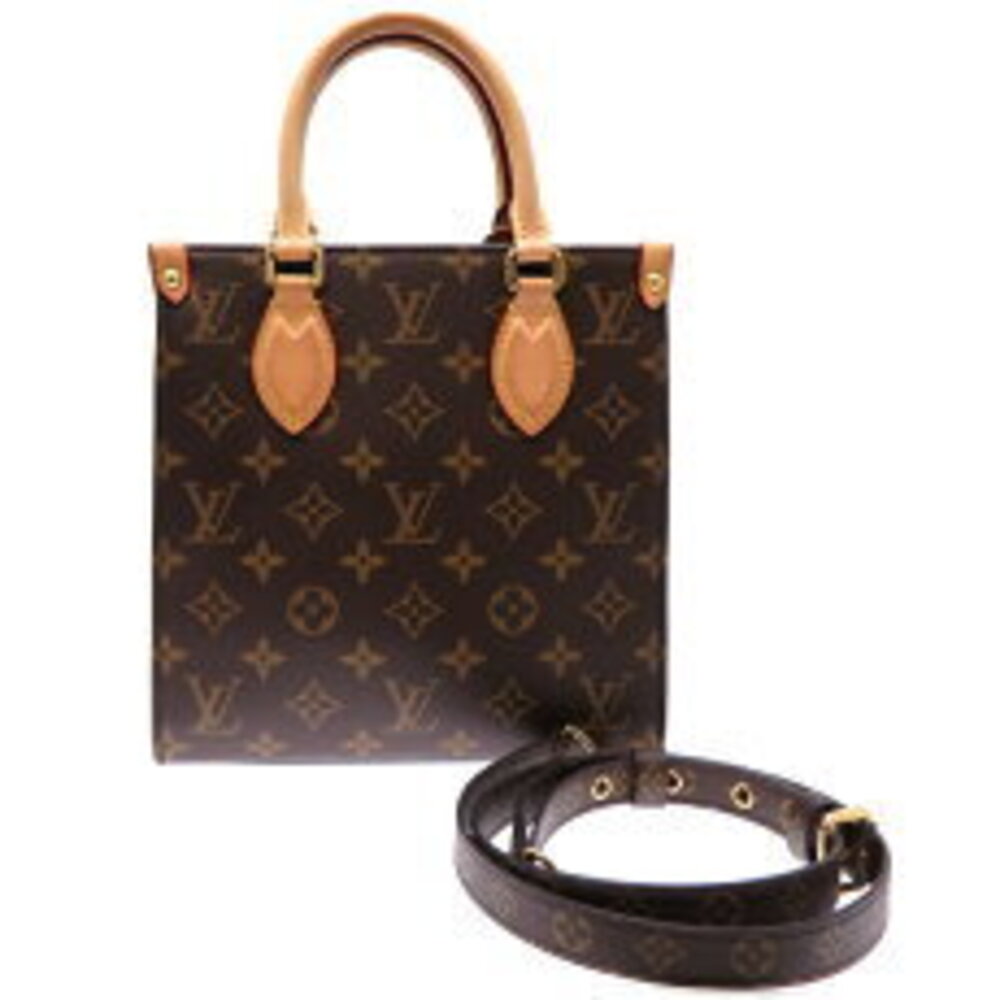 Louis Vuitton Sac Plat Handbag Monogram Brown